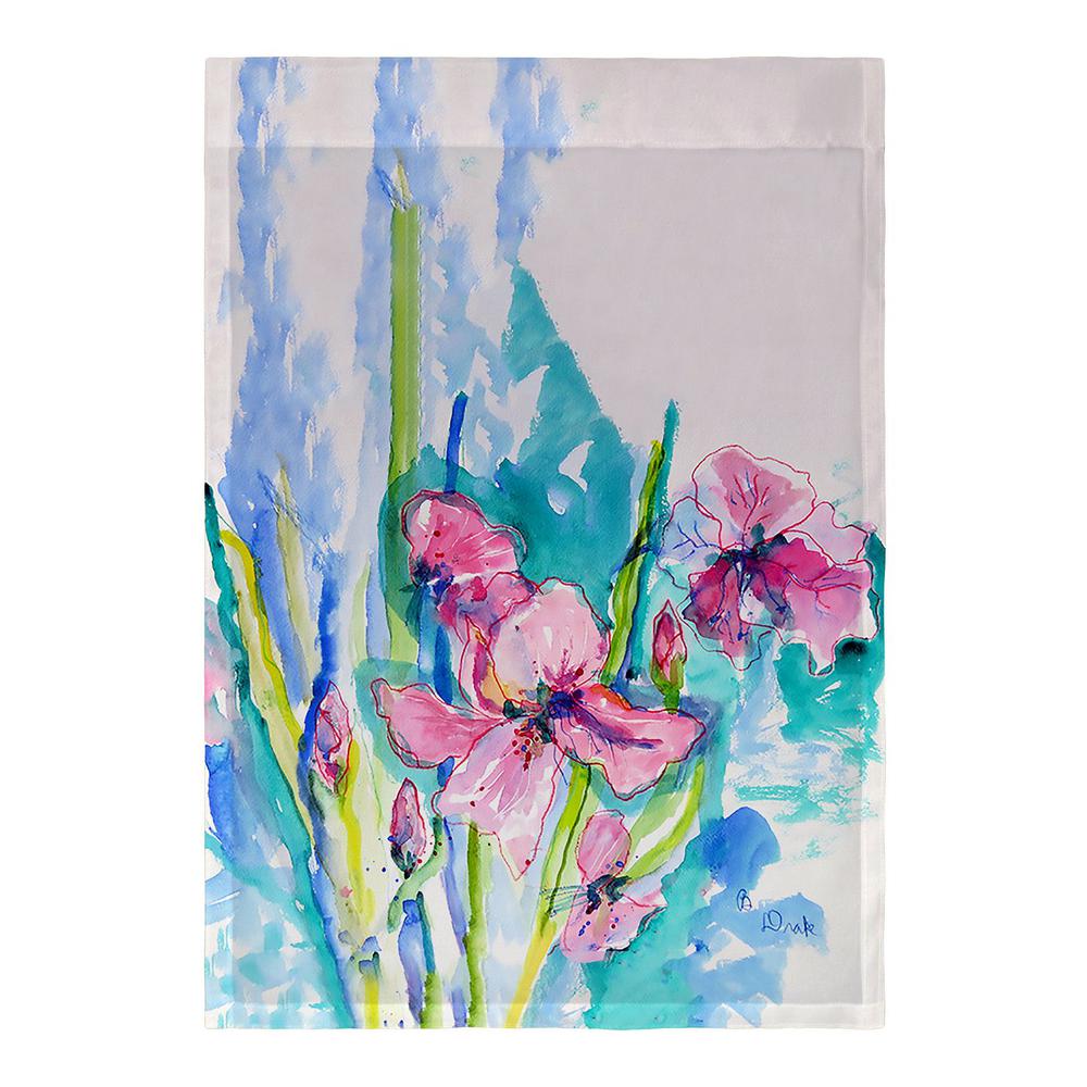 Pink Iris Flag 12.5x18. Picture 2