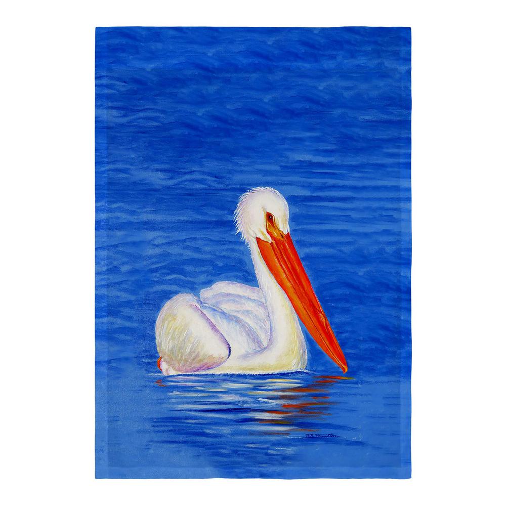 White Pelican Portrait Flag. Picture 2