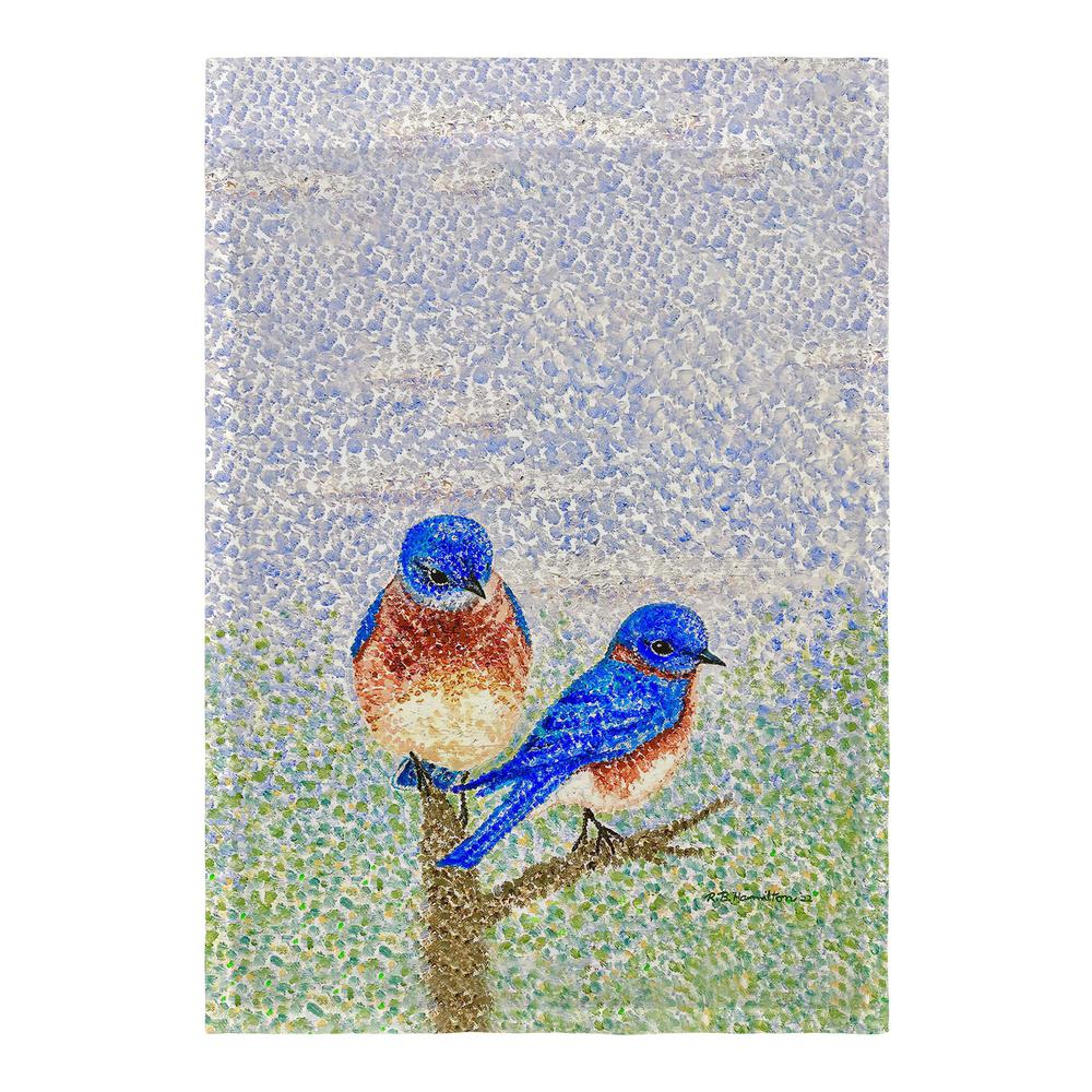 Two Blue Birds Flag 12.5x18. Picture 1