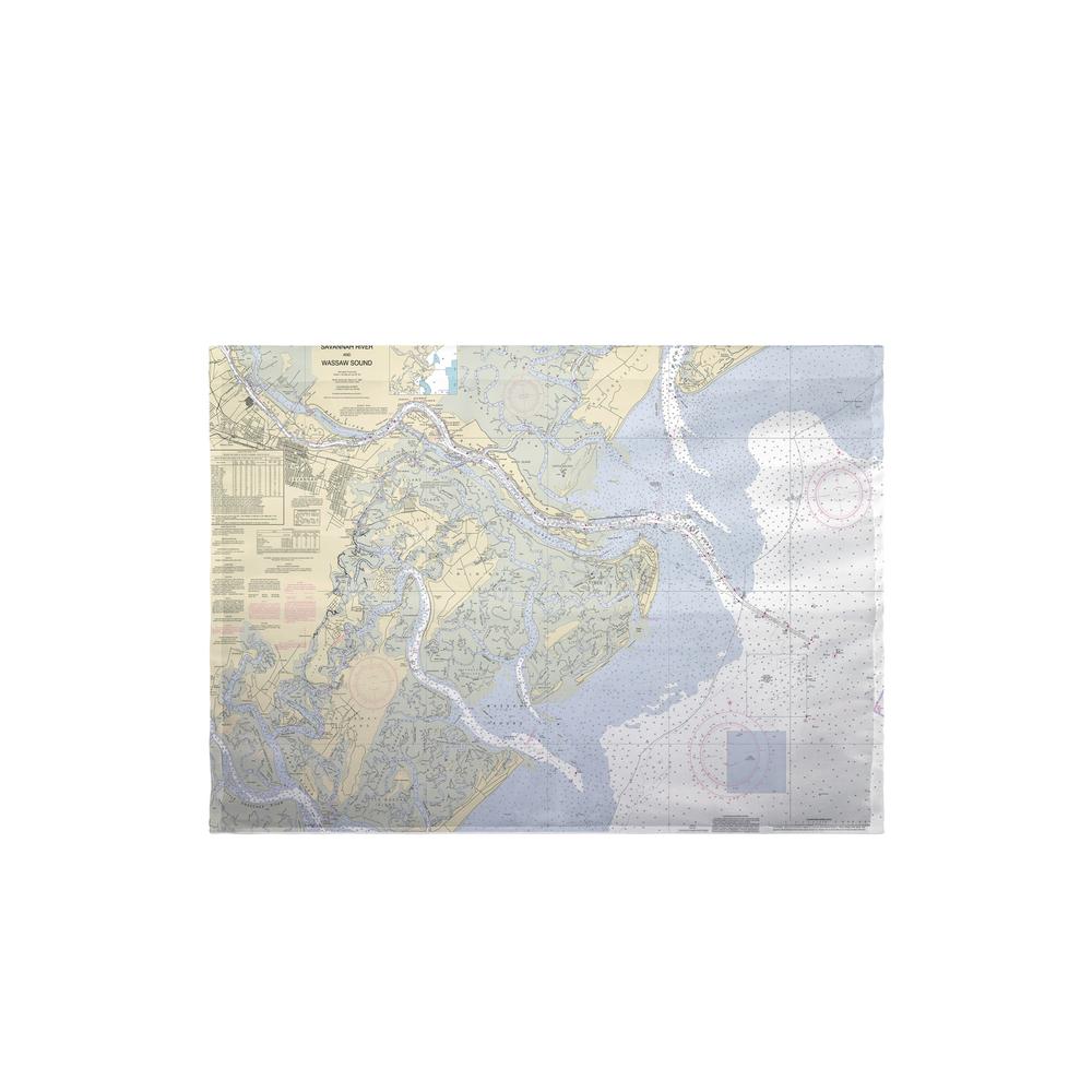 Savannah River and Wassaw Sound, GA Nautical Map Large Flag. Picture 2