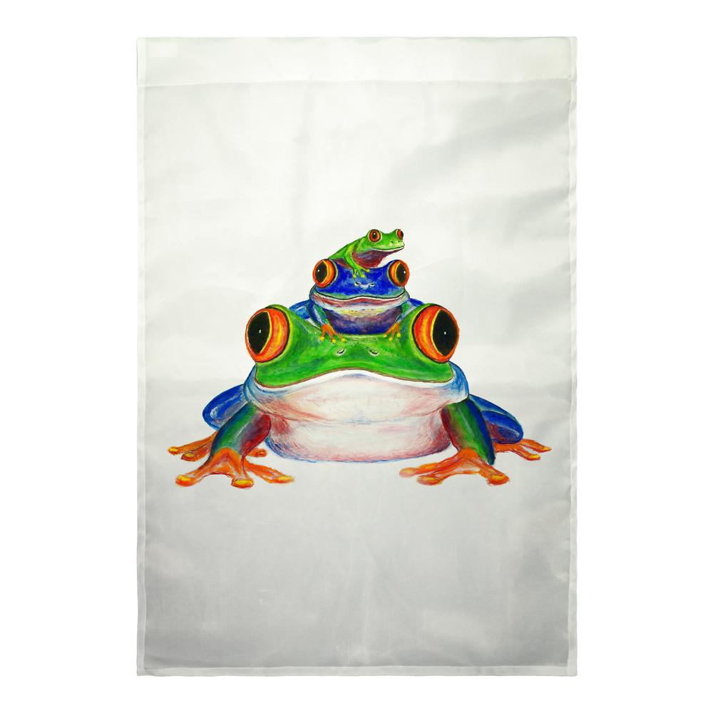 Stacked Frogs Flag 12.5x18. The main picture.
