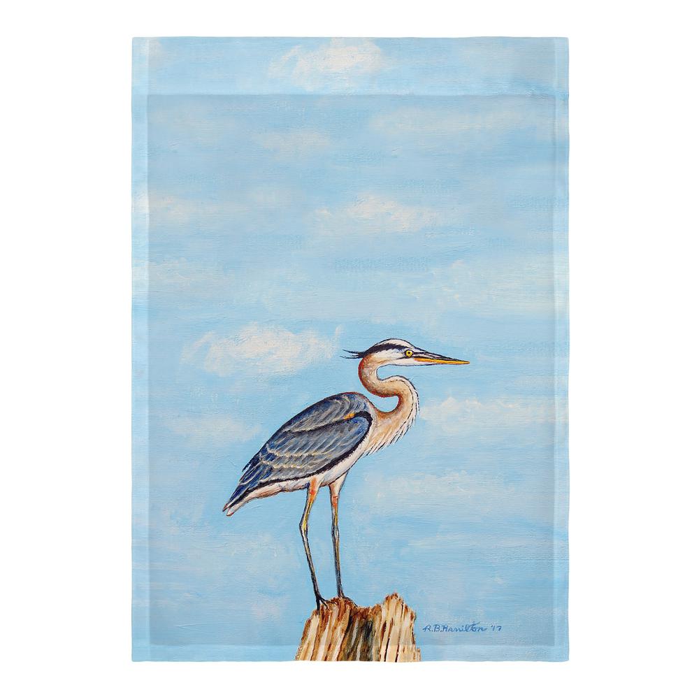 Blue Heron on Stump Flag 12.5x18. Picture 2