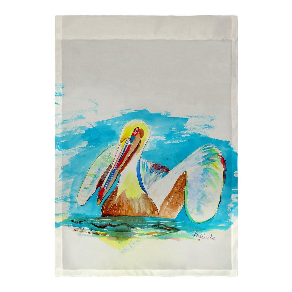 Pelican in Teal Flag 12.5x18. The main picture.