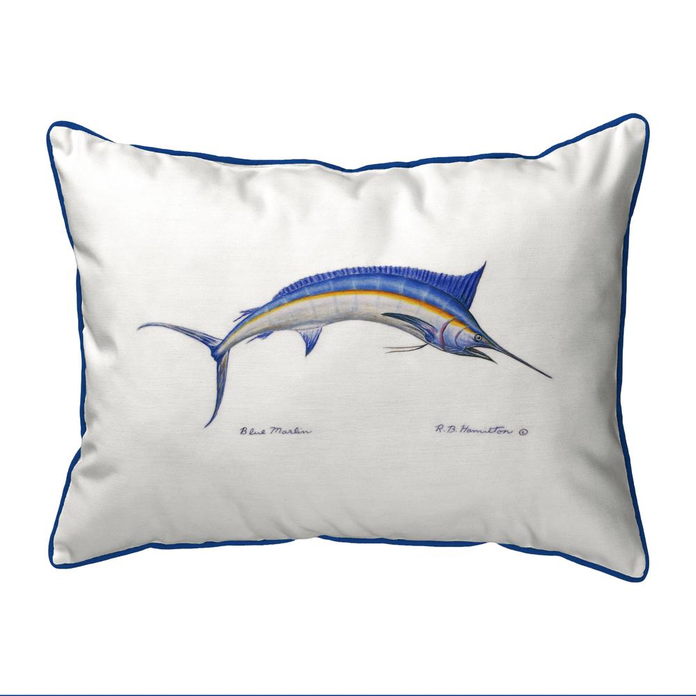 Blue Marlin Large Indoor/Outdoor Pillow 16x20. Picture 1