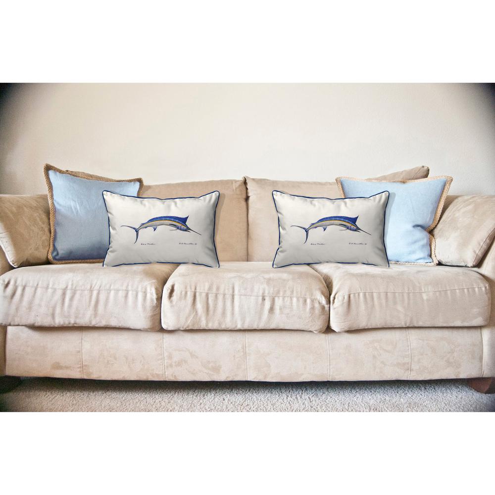 Blue Marlin Large Indoor/Outdoor Pillow 16x20. Picture 3