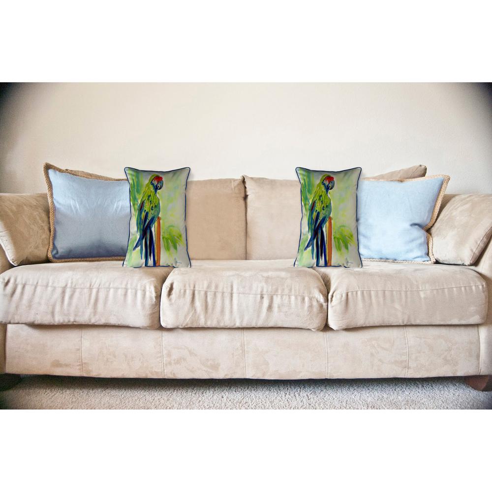 Green Parrot Large Indoor/Outdoor Pillow 16x20. Picture 3