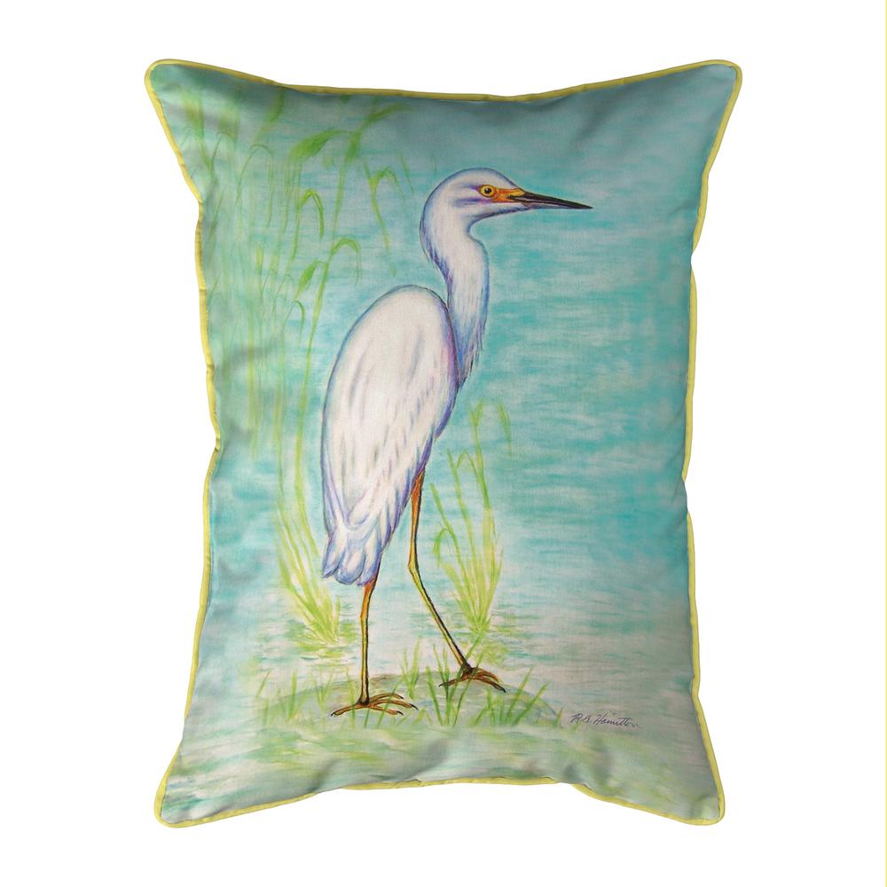 Snowy Egret Large Indoor/Outdoor Pillow 16x20. Picture 1
