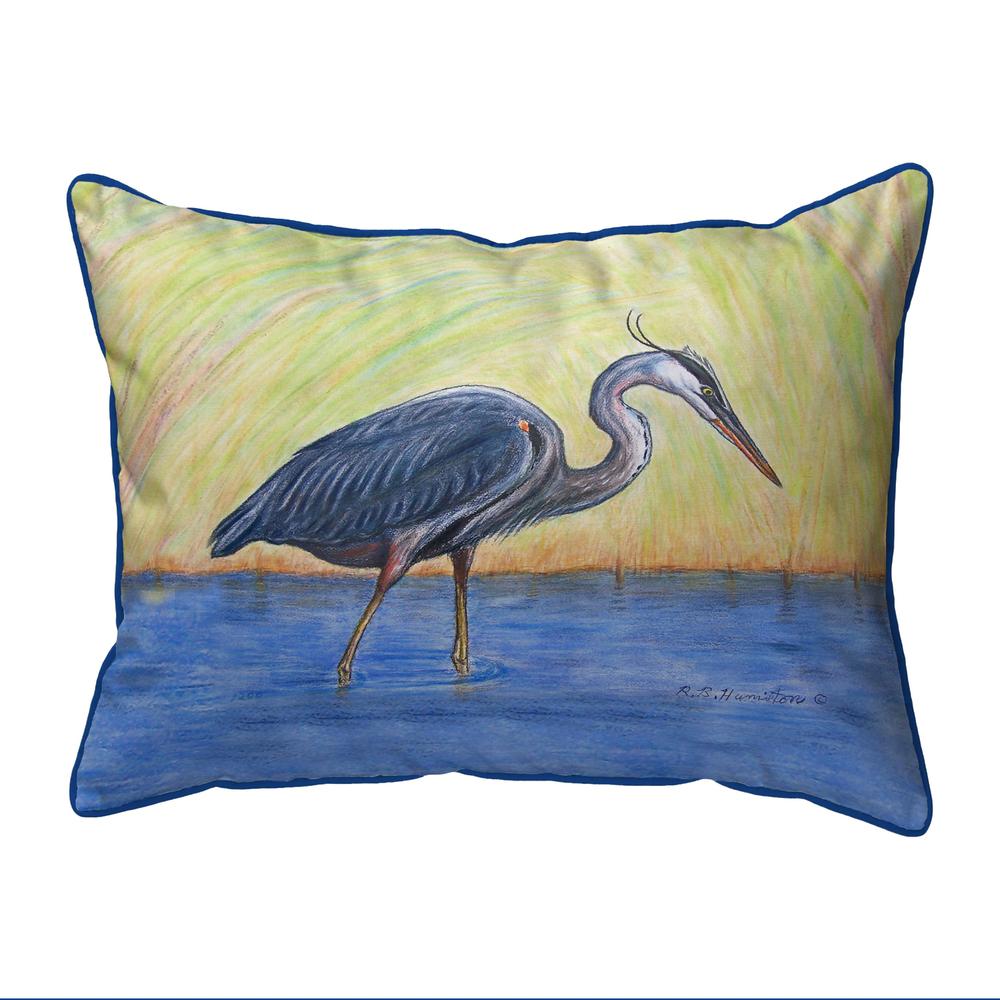Blue Heron Large Indoor/Outdoor Pillow 16x20. Picture 1