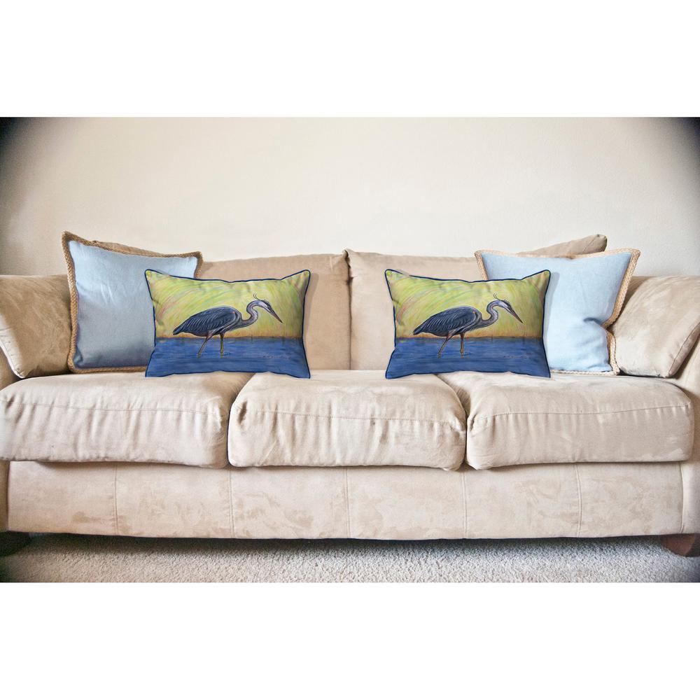 Blue Heron Large Indoor/Outdoor Pillow 16x20. Picture 3