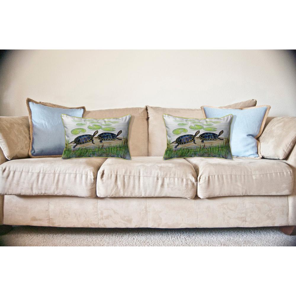 Two Turtles Large Indoor/Outdoor Pillow 16x20. Picture 3