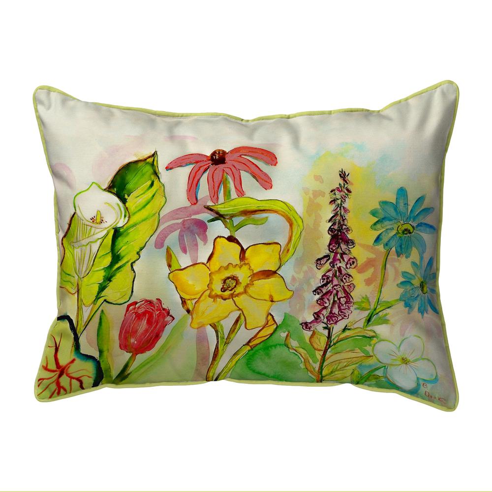 Betsy's Garden Large Indoor/Outdoor Pillow 16x20. Picture 1