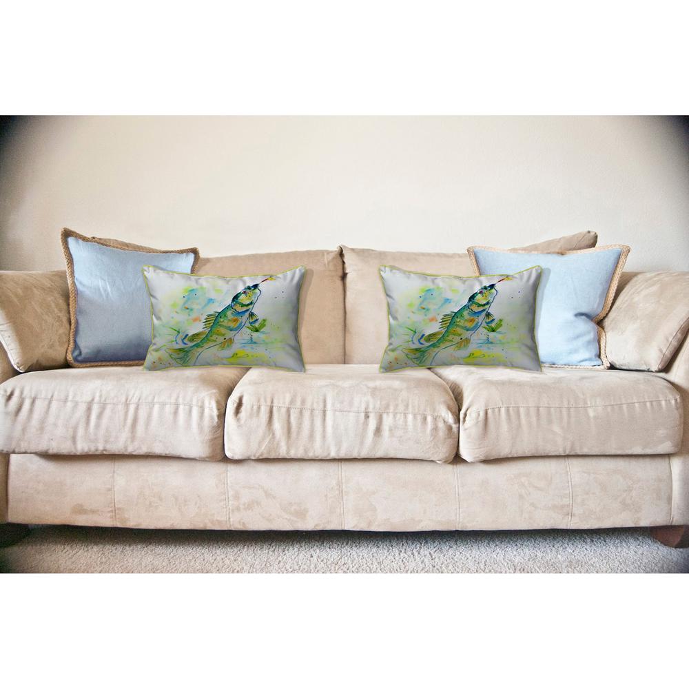 Yellow Perch Large Indoor/Outdoor Pillow 16x20. Picture 3
