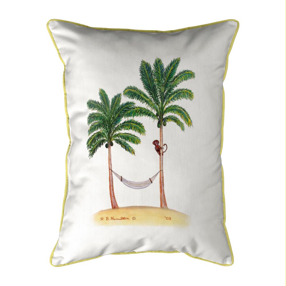 Palm Trees & Monkey Large Indoor/Outdoor Pillow 16x20. Picture 1