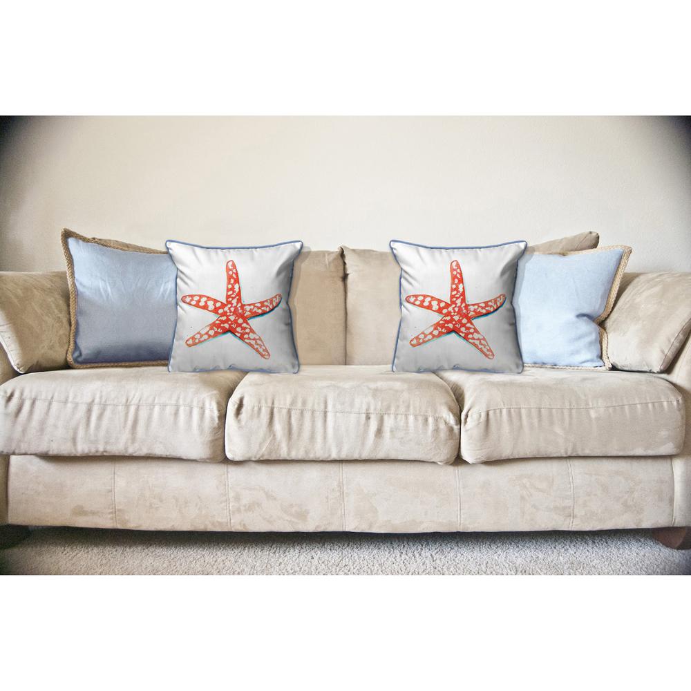 Coral Starfish Large Indoor/Outdoor Pillow 18x18. Picture 3