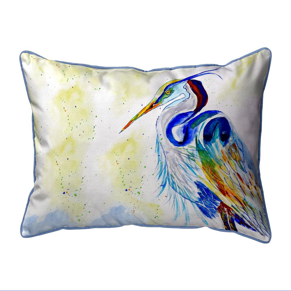 Watercolor Heron Large Indoor/Outdoor Pillow 16x20. Picture 1