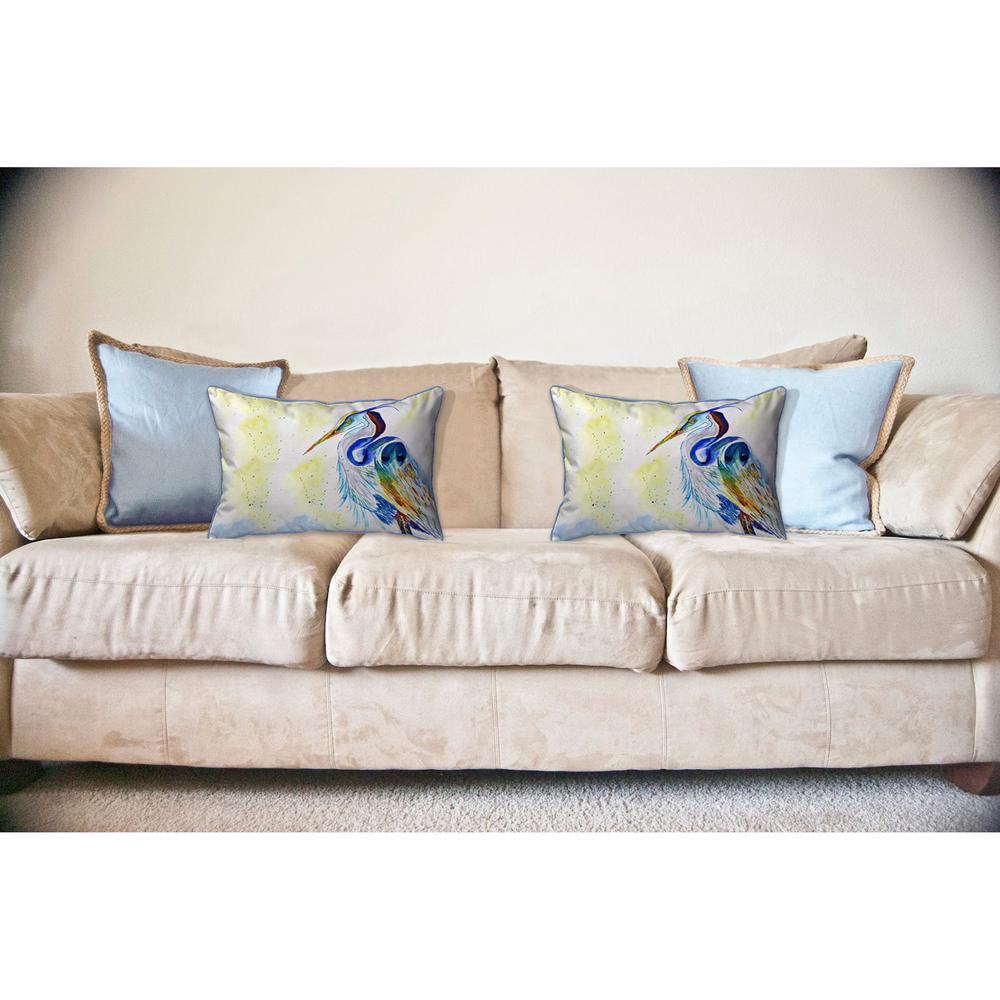 Watercolor Heron Large Indoor/Outdoor Pillow 16x20. Picture 3
