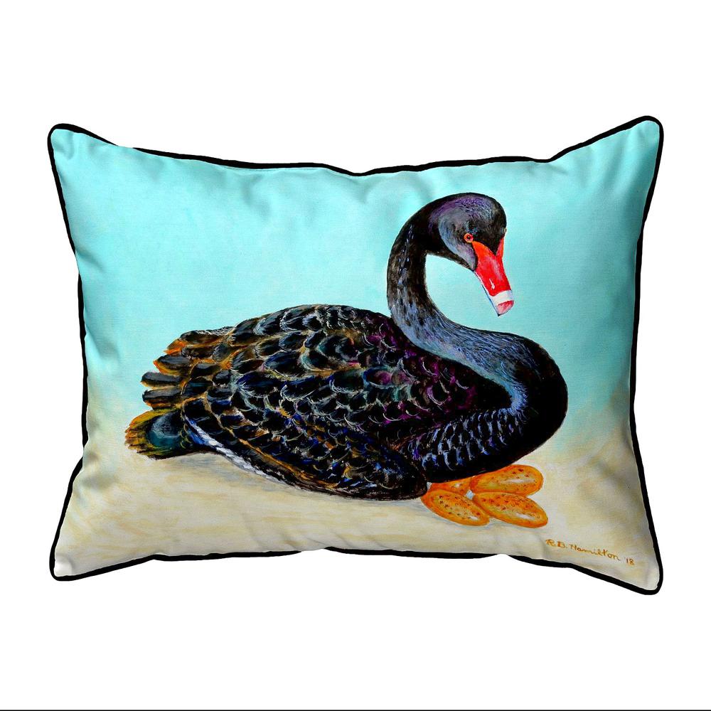 Black Swan Large Indoor/Outdoor Pillow 16x20. Picture 1