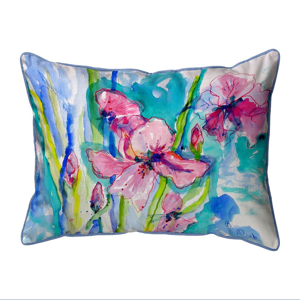 Pink Iris Large Indoor/Outdoor Pillow 16x20. Picture 1