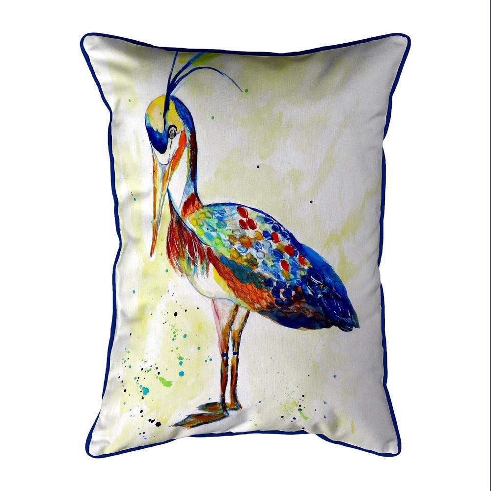 Fancy Heron Large Indoor/Outdoor Pillow 16x20. Picture 1