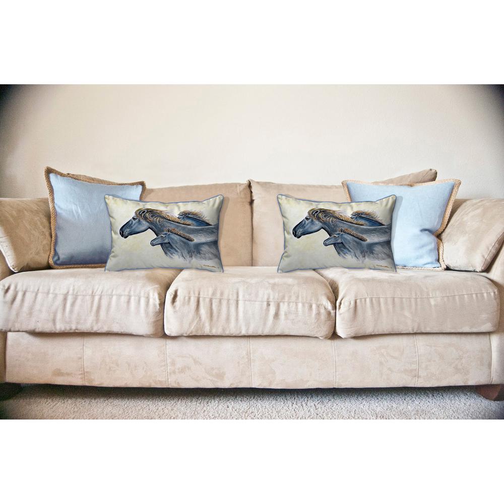 Wild Horses Large Indoor/Outdoor Pillow 16x20. Picture 3