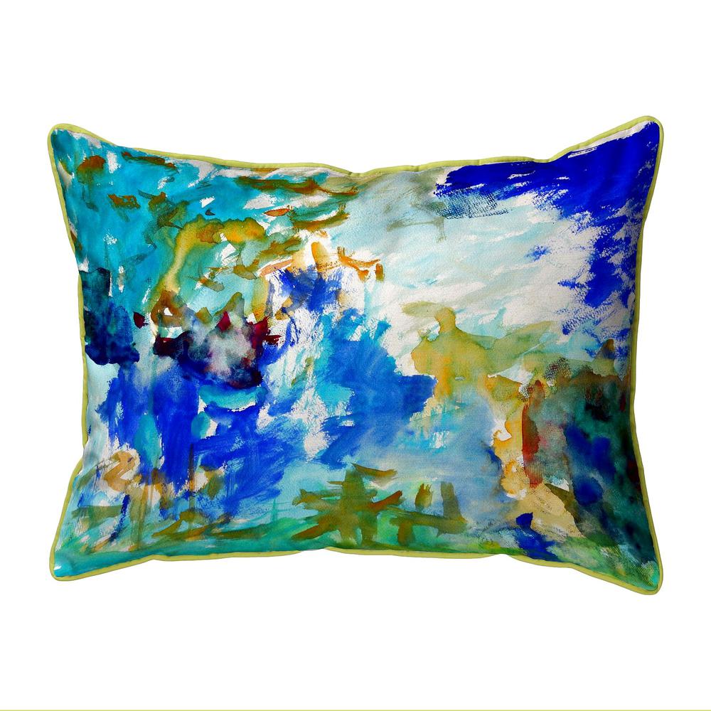 Abstract Blue Large Indoor/Outdoor Pillow 16x20. Picture 1