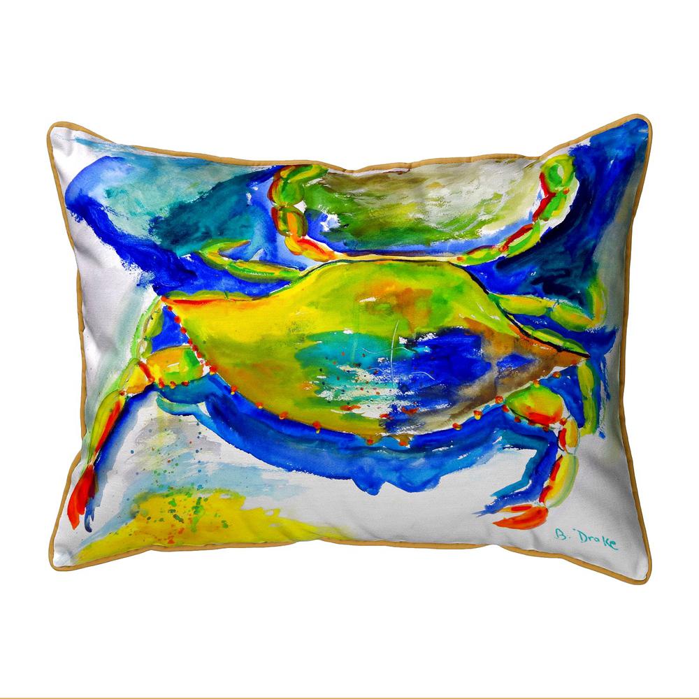 Blue & Yellow Crab Large Indoor/Outdoor Pillow 16x20. Picture 1