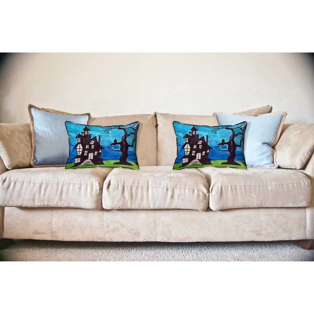 Haunted House Large Indoor/Outdoor Pillow 16x20. Picture 3