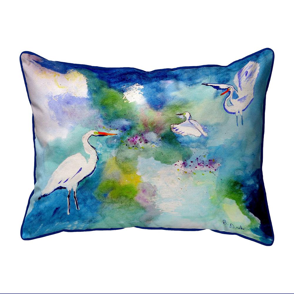 Three Egrets Large Indoor/Outdoor Pillow 16x20. Picture 1
