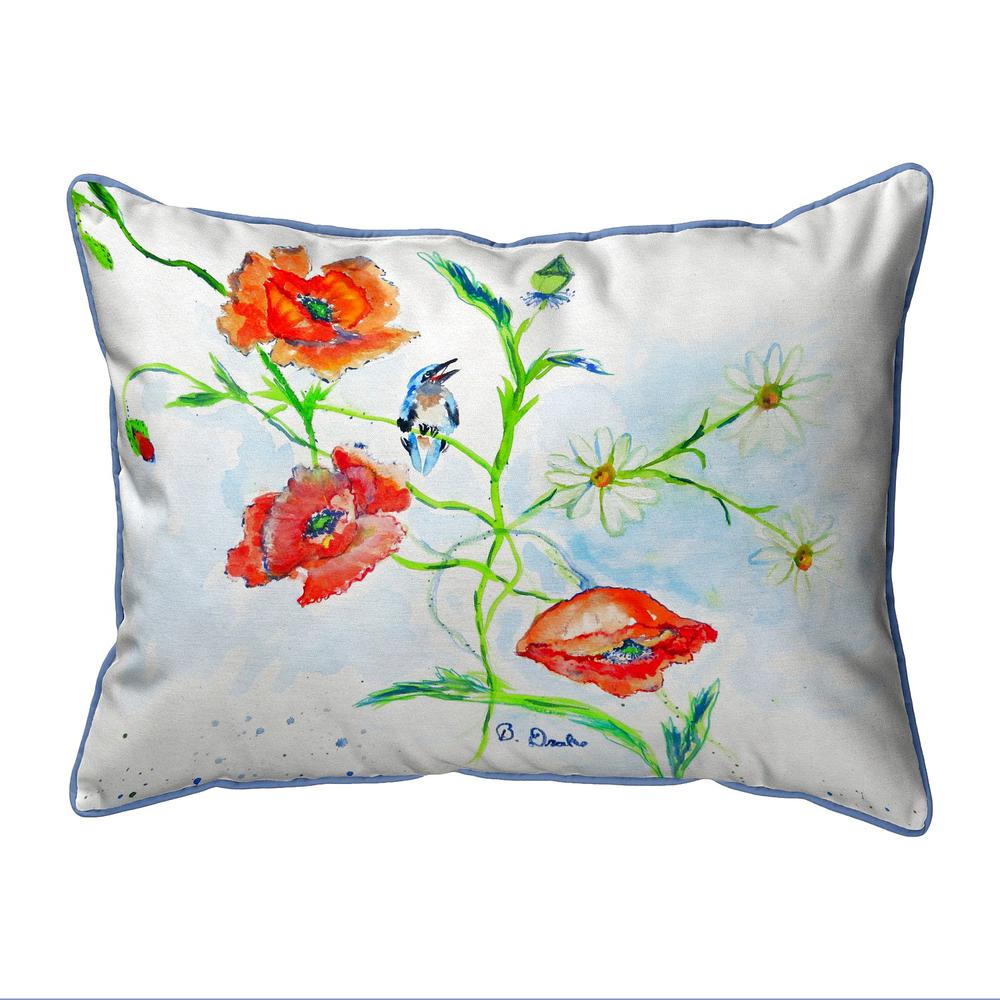 Poppies & Daisies Large Indoor/Outdoor Pillow 16x20. Picture 1