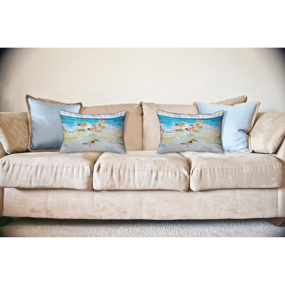 Five Sanderlings Large Corded Indoor/Outdoor Pillow 16x20. Picture 3