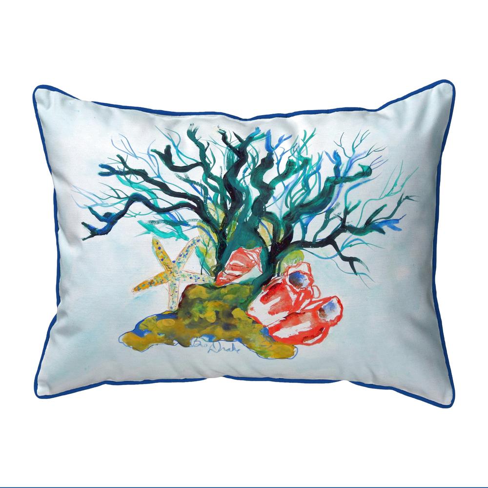 Starfish Coral Shells Large Corded Indoor/Outdoor Pillow 16x20. Picture 1