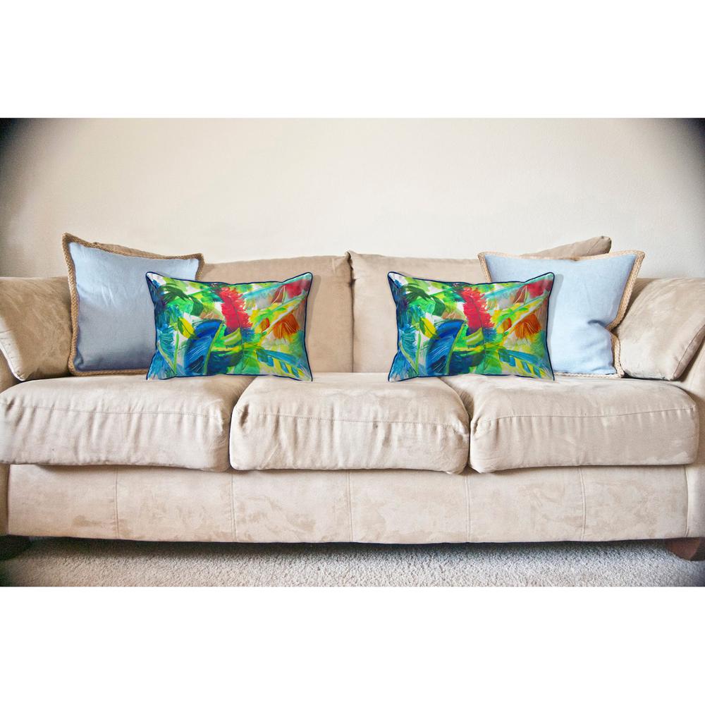 Abstract Palms Large Indoor/Outdoor Pillow 16x20. Picture 3