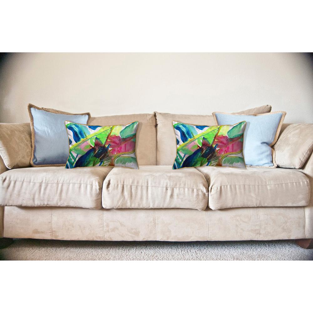 Pink Palms Large Indoor/Outdoor Pillow 16x20. Picture 3
