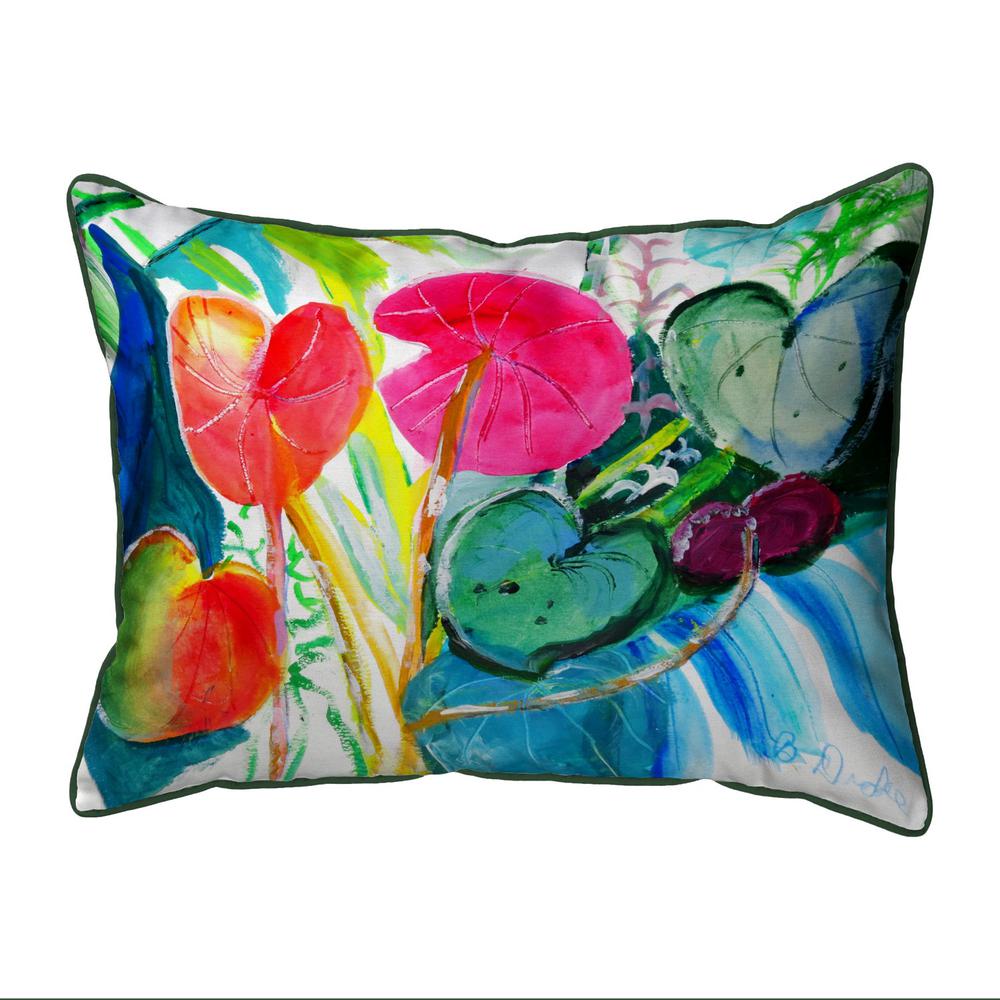 Cyclamen Plant Large Indoor/Outdoor Pillow 16x20. Picture 1