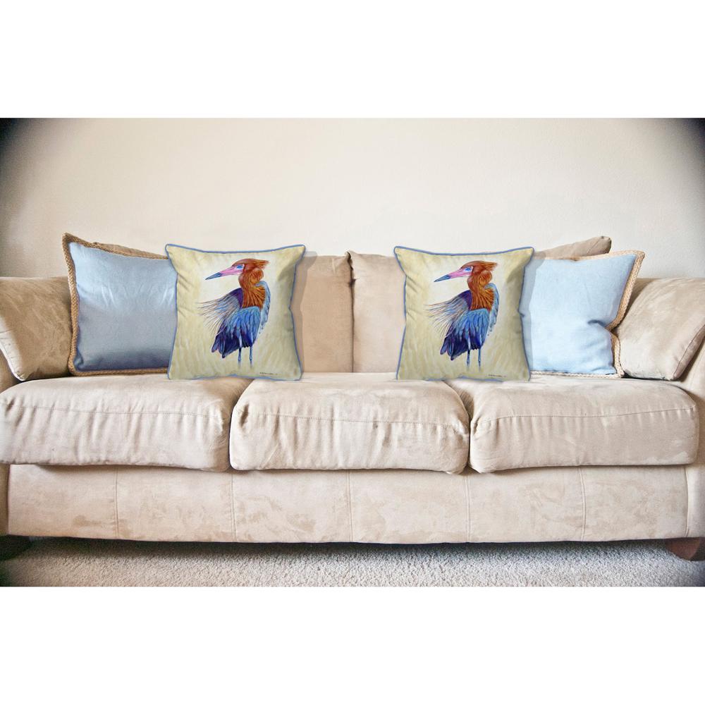Reddish Egret Portrait Large Indoor/Outdoor Pillow 18x18. Picture 3