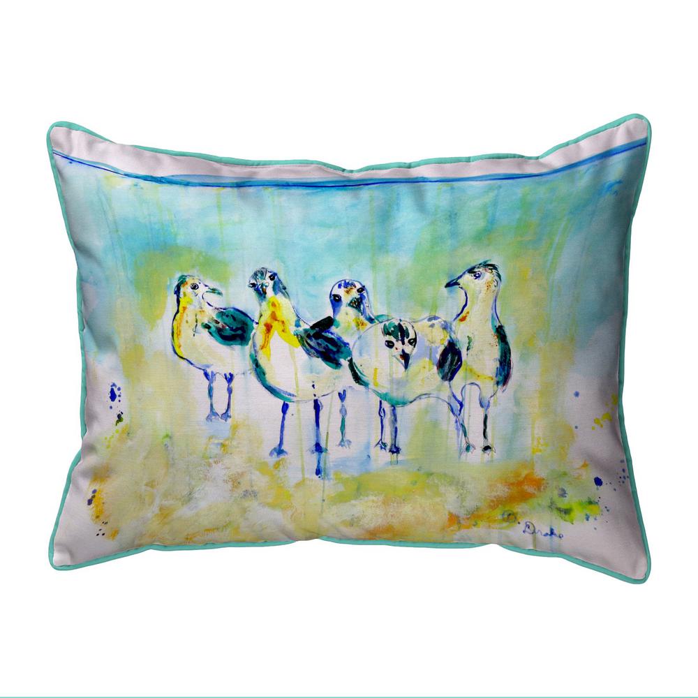 Abstract Gulls II Large Indoor/Outdoor Pillow 16x20. Picture 1
