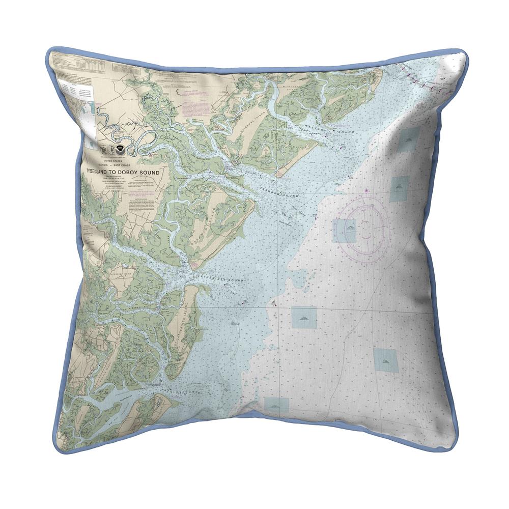 Tybee Island to Doboy Sound, GA Nautical Map Large Corded Indoor/Outdoor Pillow 18x18. Picture 1