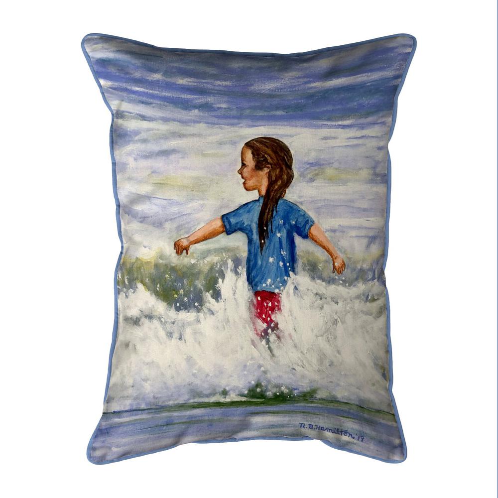 Girl in Surf 16x20 Large Indoor/Outdoor Pillow. Picture 1