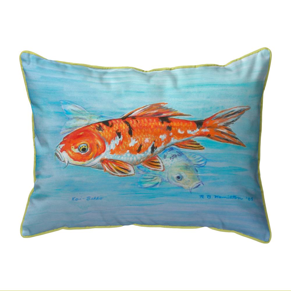Koi Large Indoor/Outdoor Pillow 16x20. Picture 1