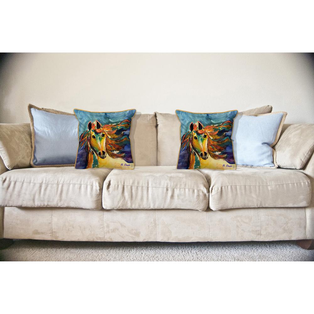 Colorful Horse 18x18 Large Indoor/Outdoor Pillow. Picture 3