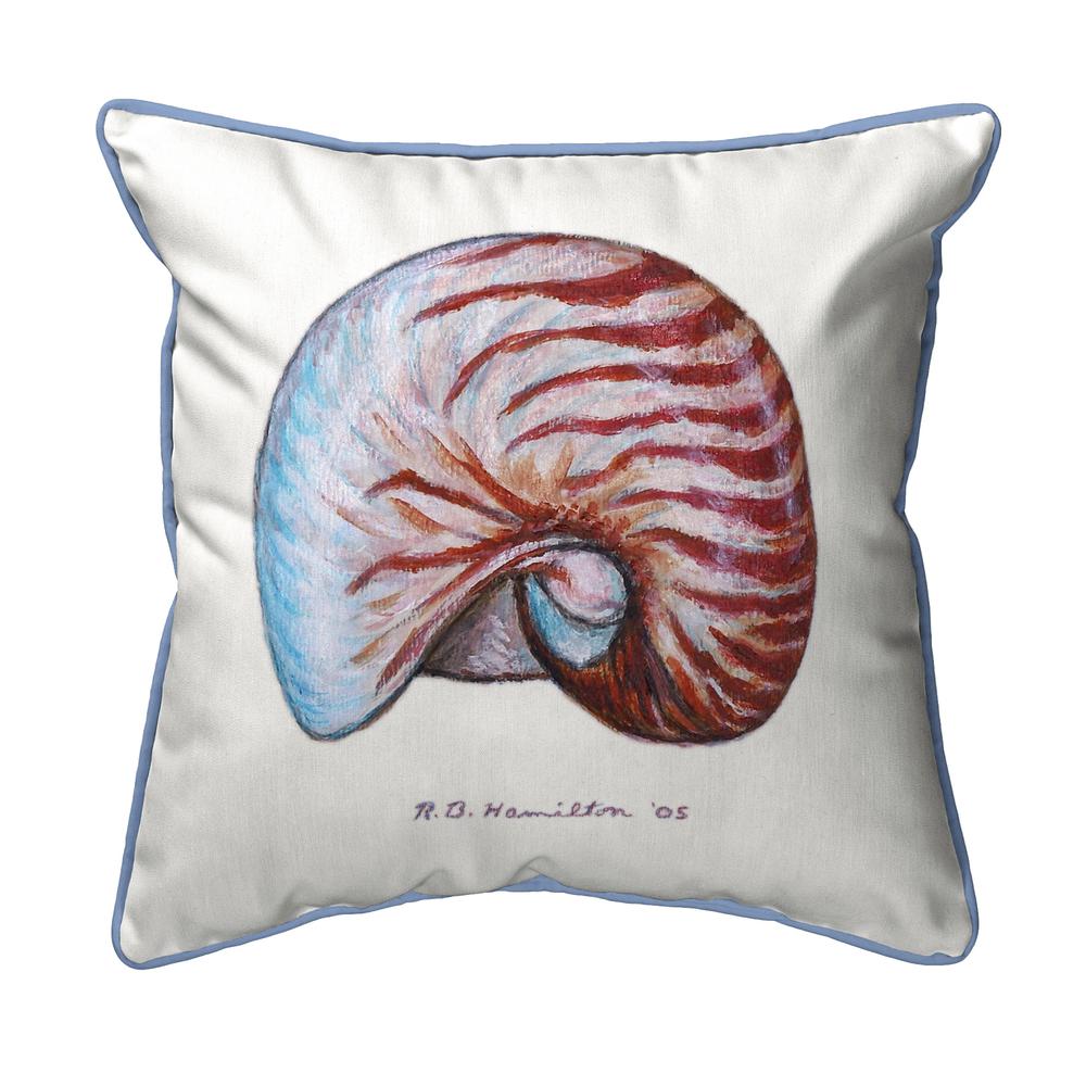 Nautilus Shell Large Indoor/Outdoor Pillow 18x18. Picture 1