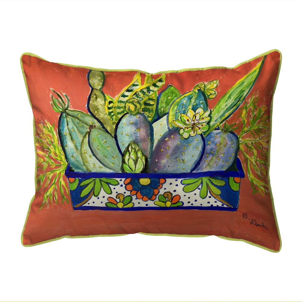 Cactus in Planter Large Indoor/Outdoor Pillow 16x20. Picture 1