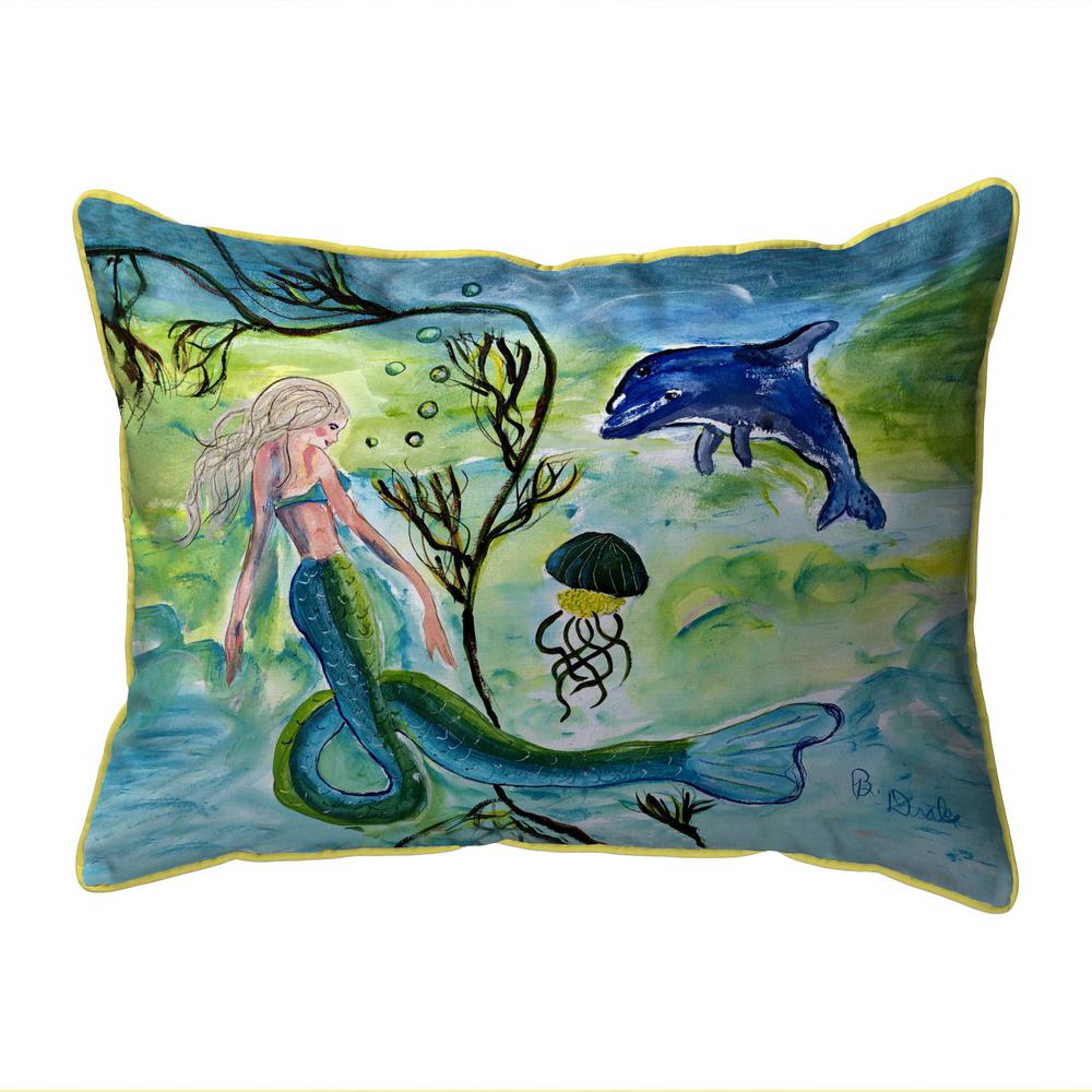 Mermaid & Jellyfish Large Indoor/Outdoor Pillow 16x20. Picture 1