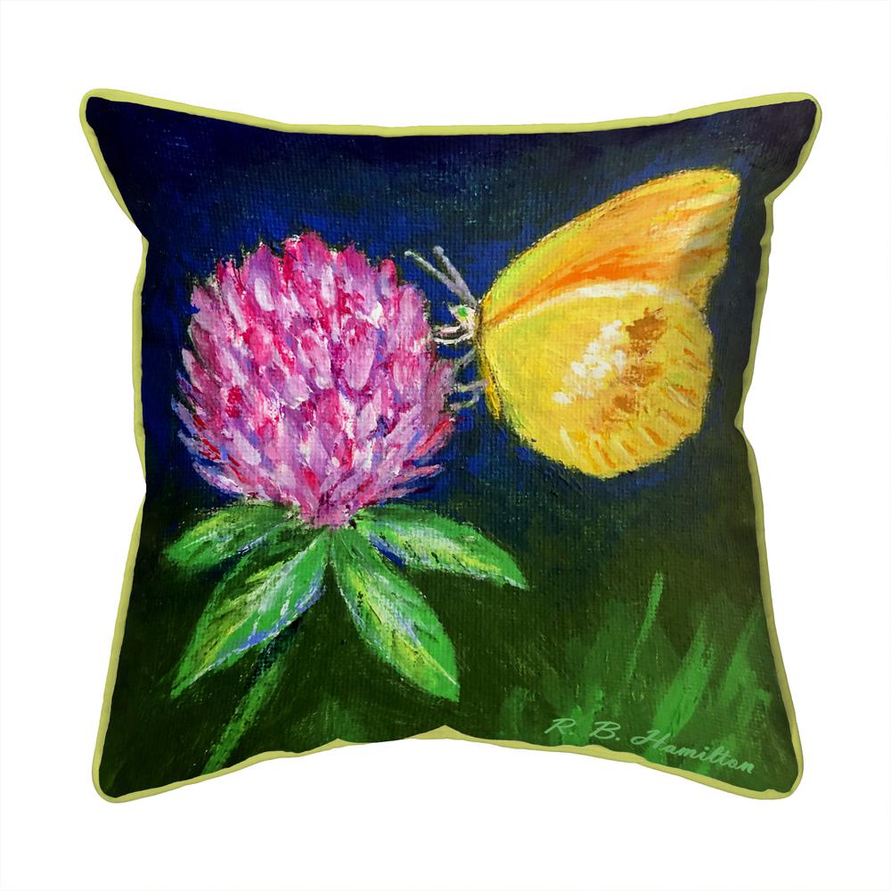 Sulphur Butterfly & Clover Large Indoor/Outdoor Pillow 18x18. Picture 1