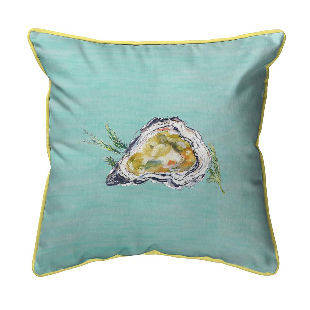 Oyster Shell - Teal Large Indoor/Outdoor Pillow 18x18. Picture 1