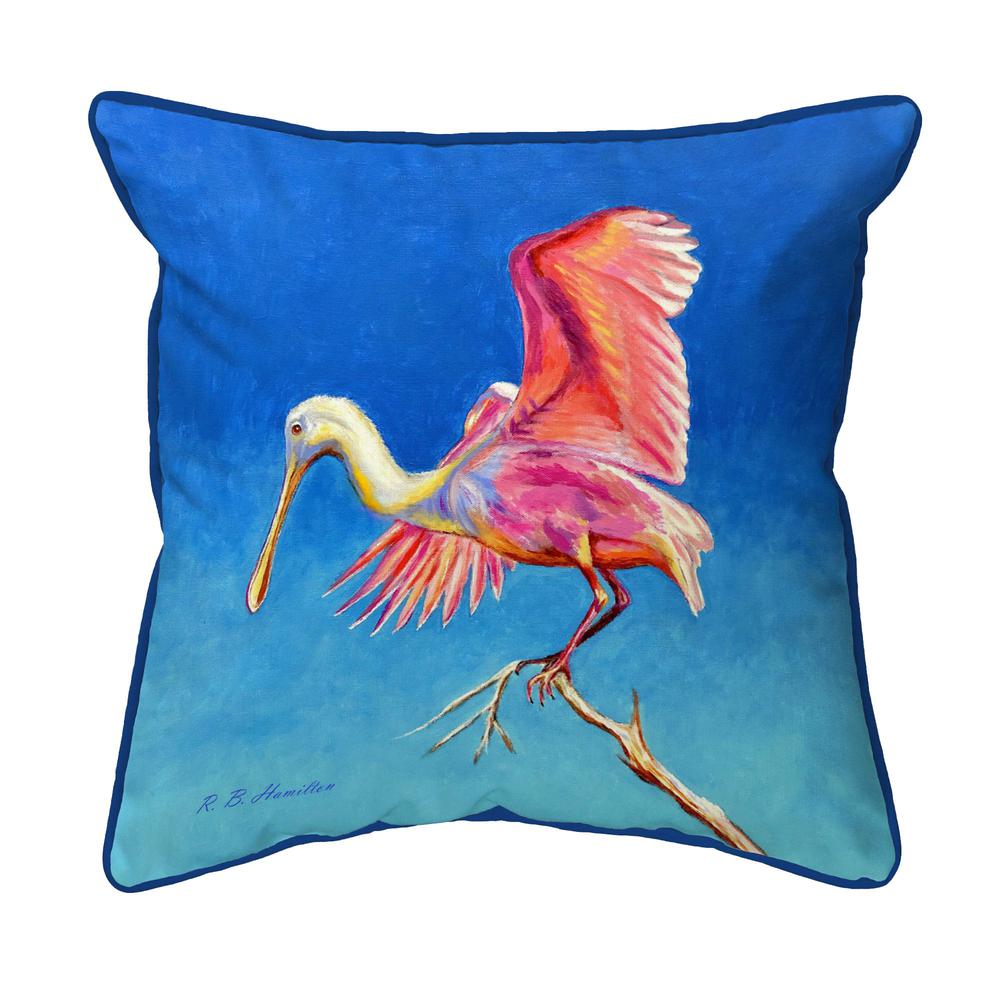 Spoonbill Wings Large Indoor/Outdoor Pillow 18x18. Picture 1