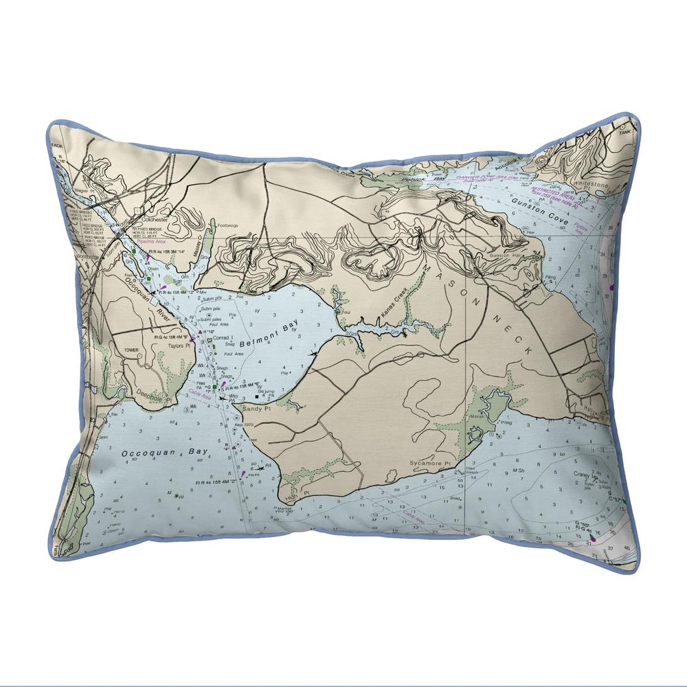 Occoquan, VA Nautical Map Large Corded Indoor/Outdoor Pillow 16x20. Picture 1