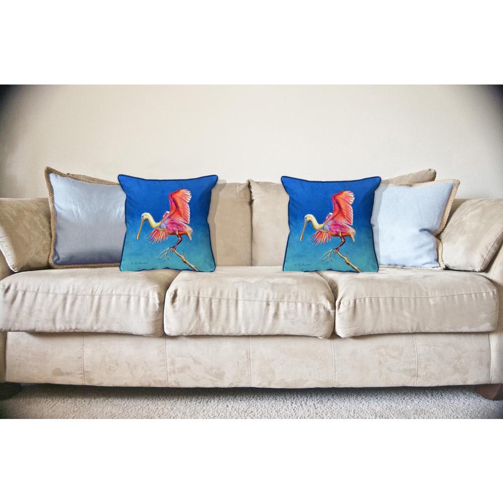 Spoonbill Wings Large Indoor/Outdoor Pillow 18x18. Picture 2