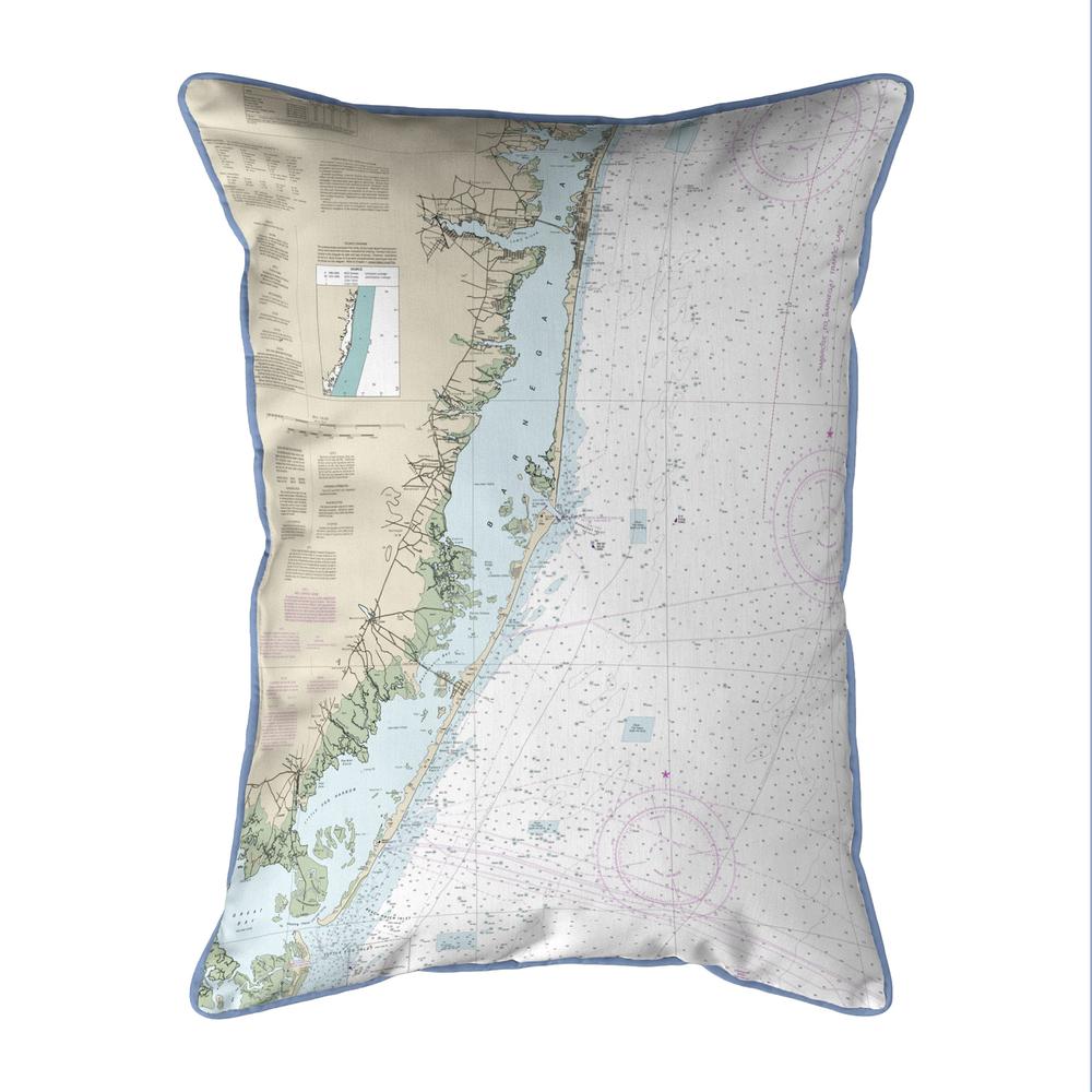 Long Beach, NJ Nautical Map Large Corded Indoor/Outdoor Pillow 16x20. Picture 1