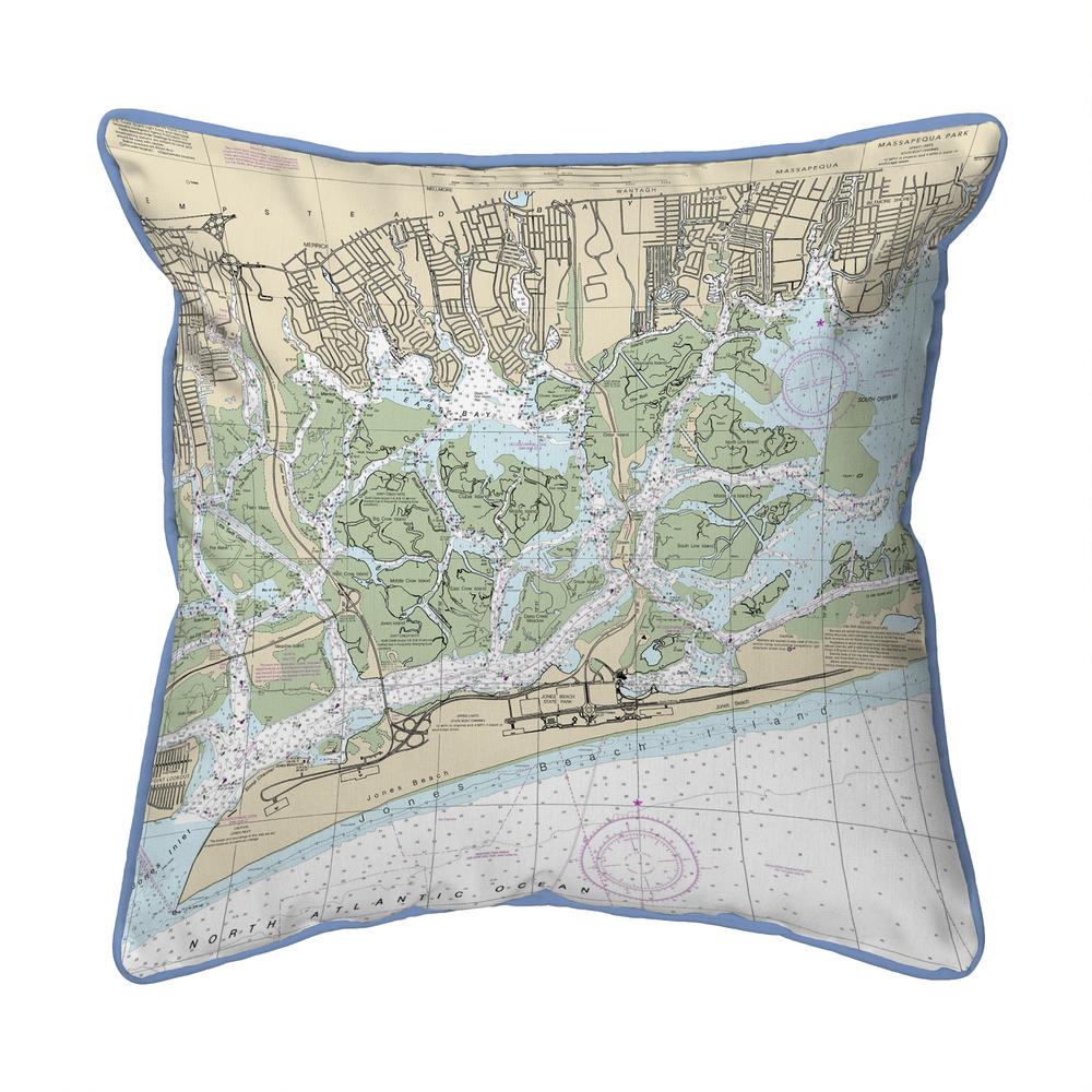E. Shinnecock Bay to Rockway Inlet S. Oyster Bay, NY Nautical Map Large Pillow. Picture 1